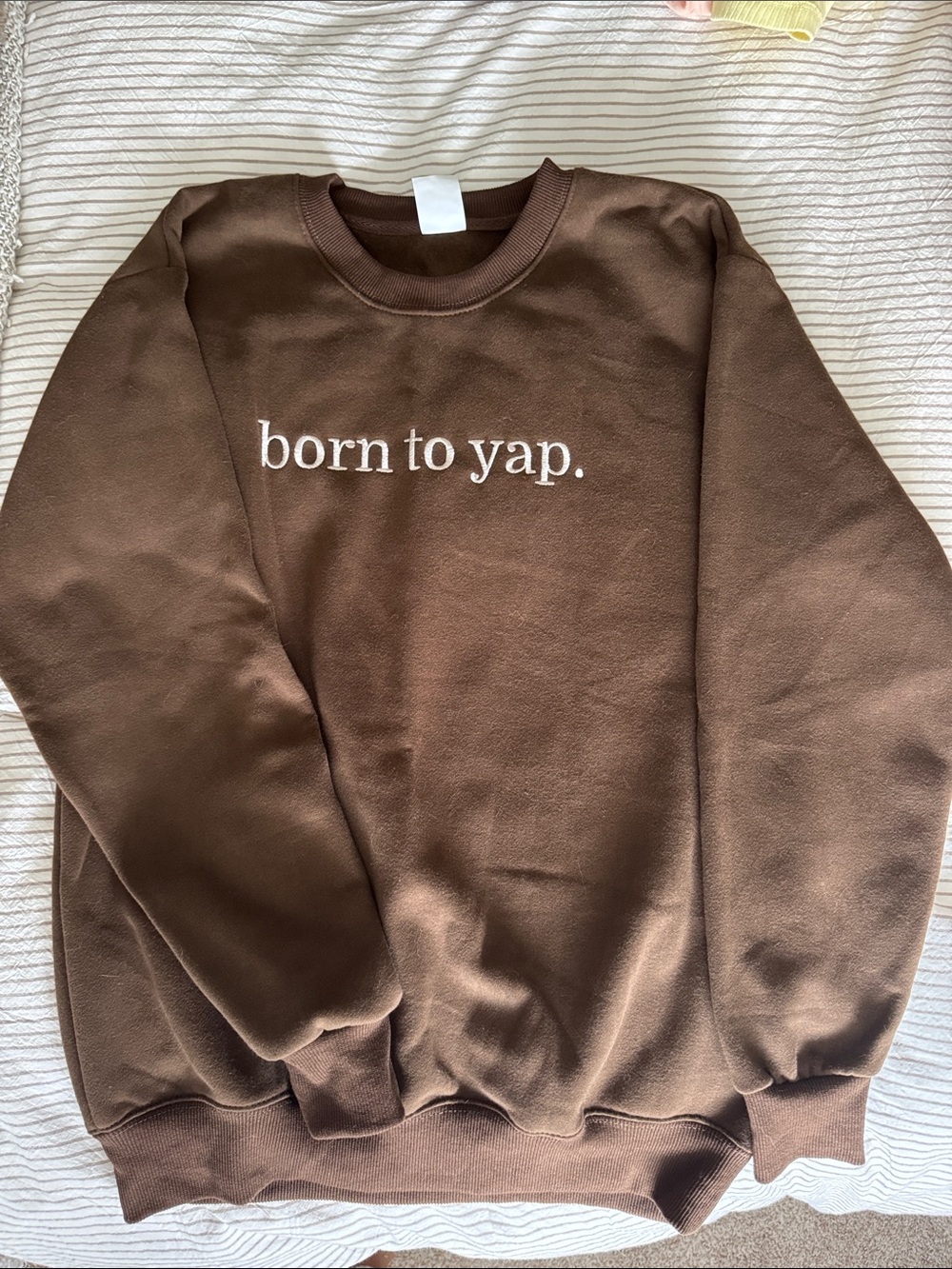 Women’s Brown “born to yap” Crewneck Sweatshirt